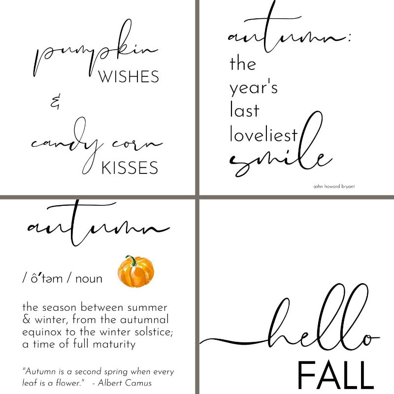 autautumn printables, wall art, collage images only
